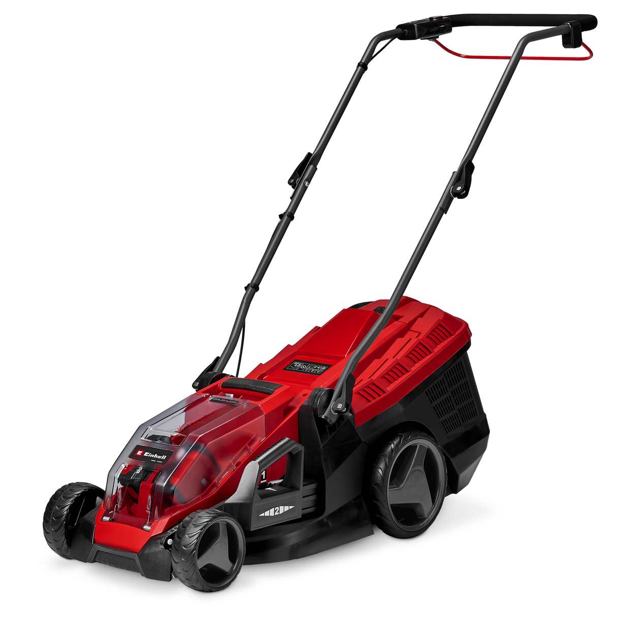 Masina de tuns iarba/gazon pe acumulator Einhell GE-CM 36/36 Li (PXC, litiu-ion, motor fara perii, reglare a inaltimii de taiere pe 6 niveluri, 2x baterii reincarcabile de 4,0 Ah + 2x incarcatoare