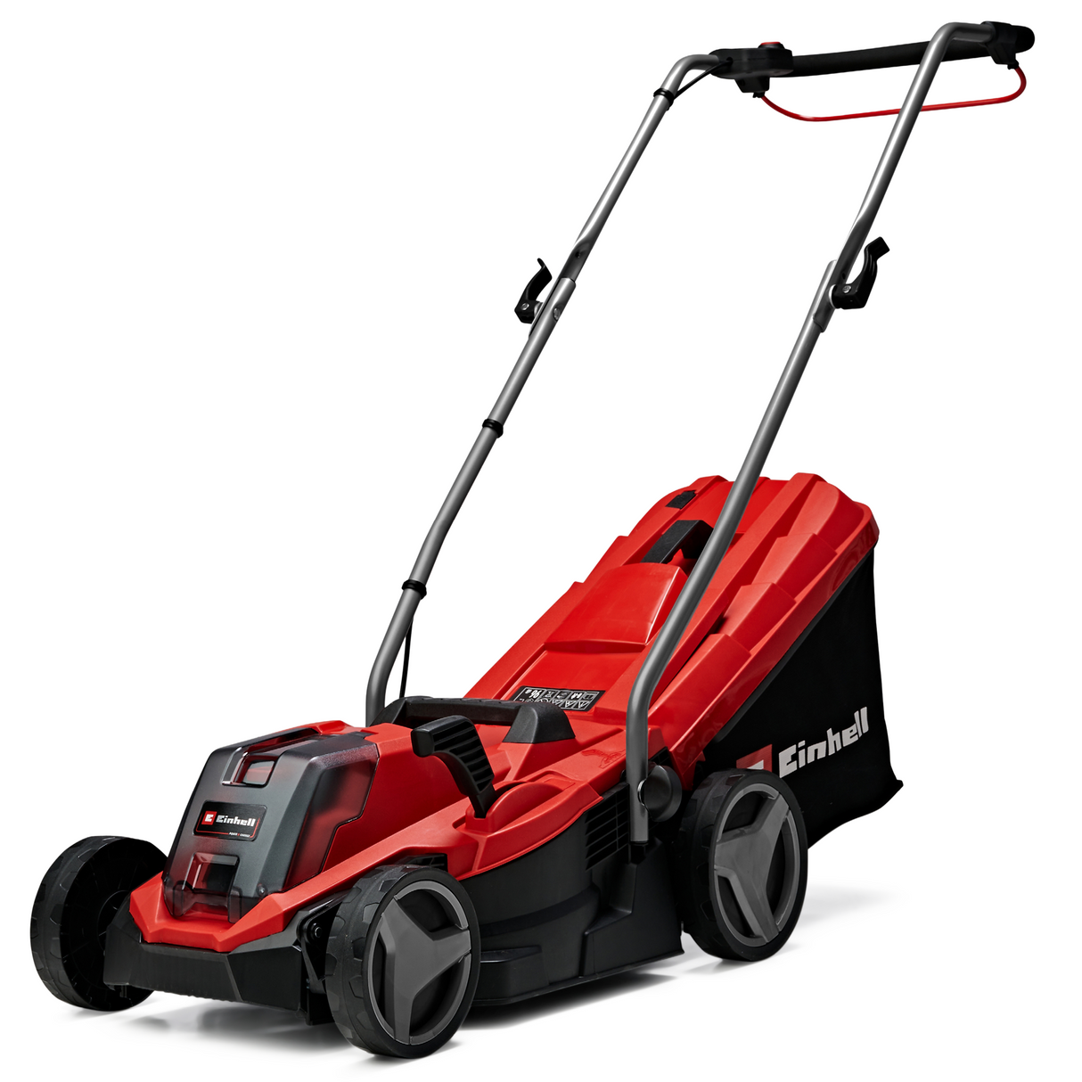 Masina de tuns iarba/gazon pe acumulator Einhell GE-CM 18/33 Li (1x4.0Ah PXC (li-ion, pentru pana la 200m², reglare centrala a inaltimii de taiere pe 5 niveluri, acumulator reincarcabil PXC de 4.0 Ah + incarcator