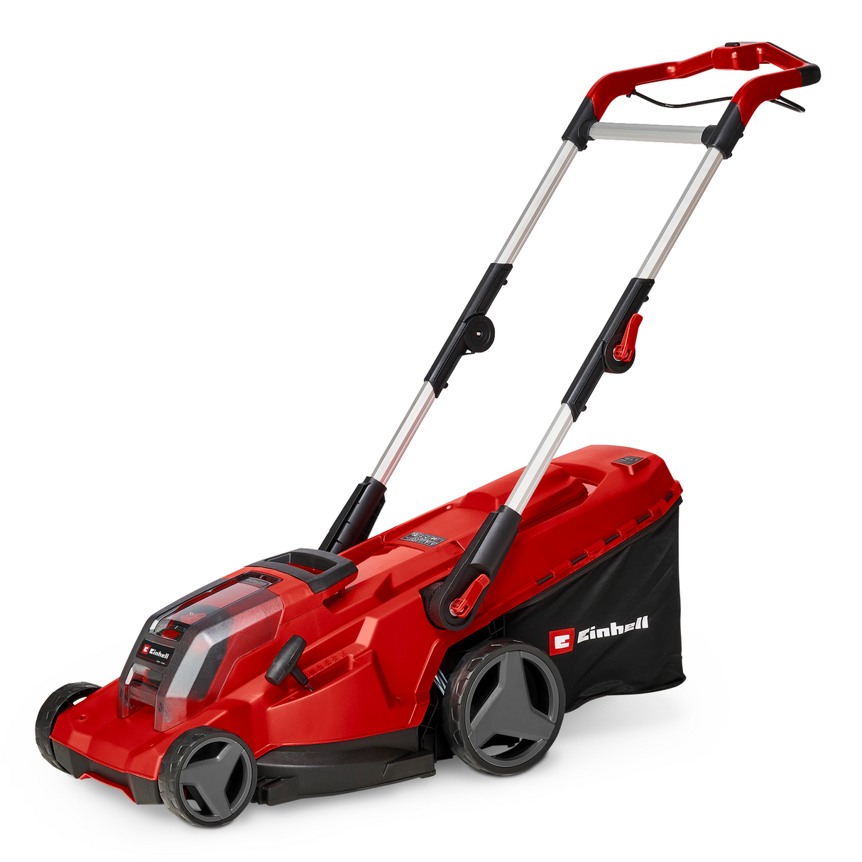 Masina de tuns iarba/gazon pe acumulator Einhell GP-CM 36/41 Li-Solo Power X-Change (36 V, latime de taiere de 41 cm, pana la 500 m², motor fara perii, cos de colectare de 50 l, inaltime de taiere de 25–75 mm, fara acumulator