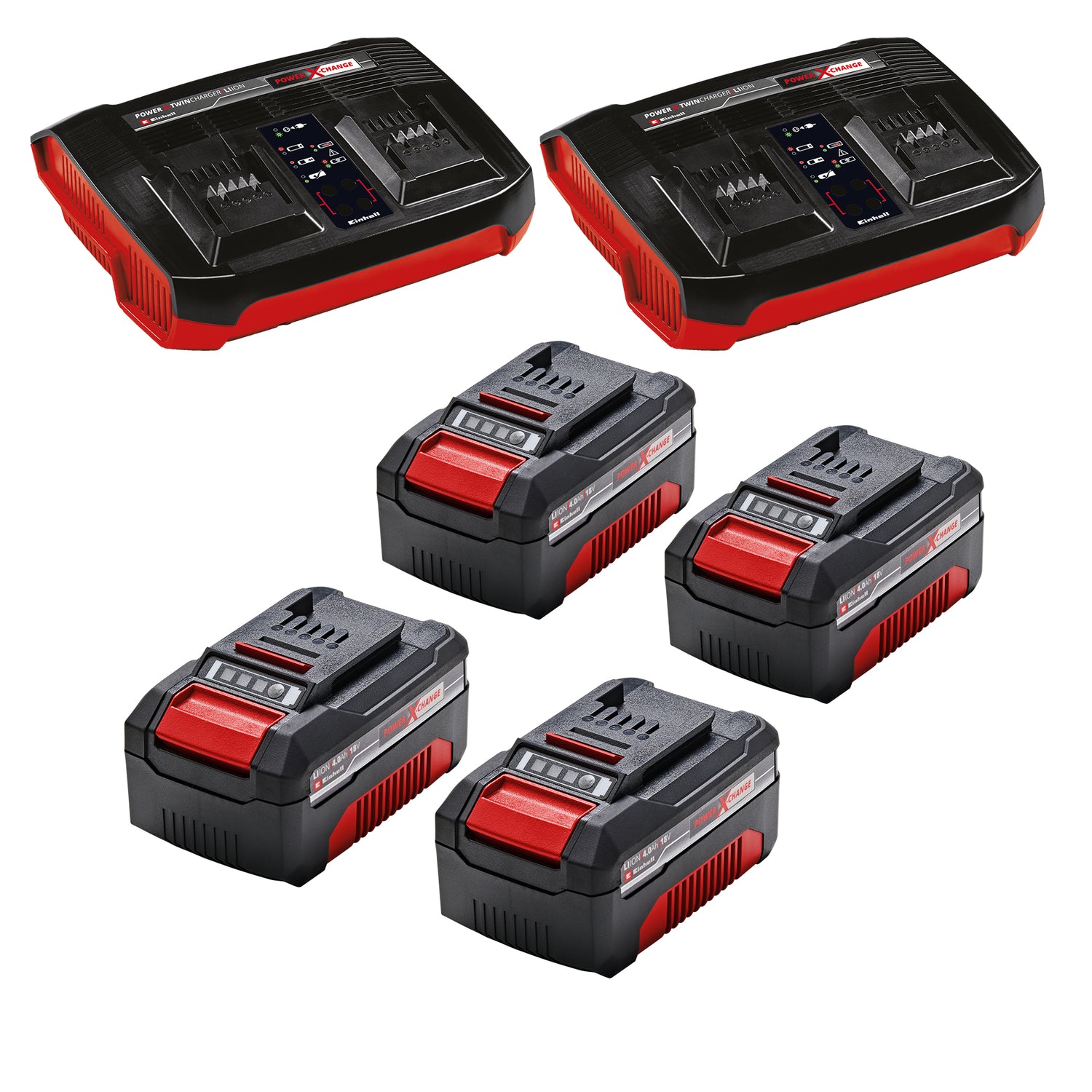 Masina de tuns iarba/gazon pe acumulator Einhell GP-CM 36/47 S Li BL Kit Power X-Change (36 V, latime de taiere 47 cm, pana la 700 m², motor fara perii, colector de iarba de 65 L, incl. 4 baterii de 4,0 Ah + 2 incarcatoare duble