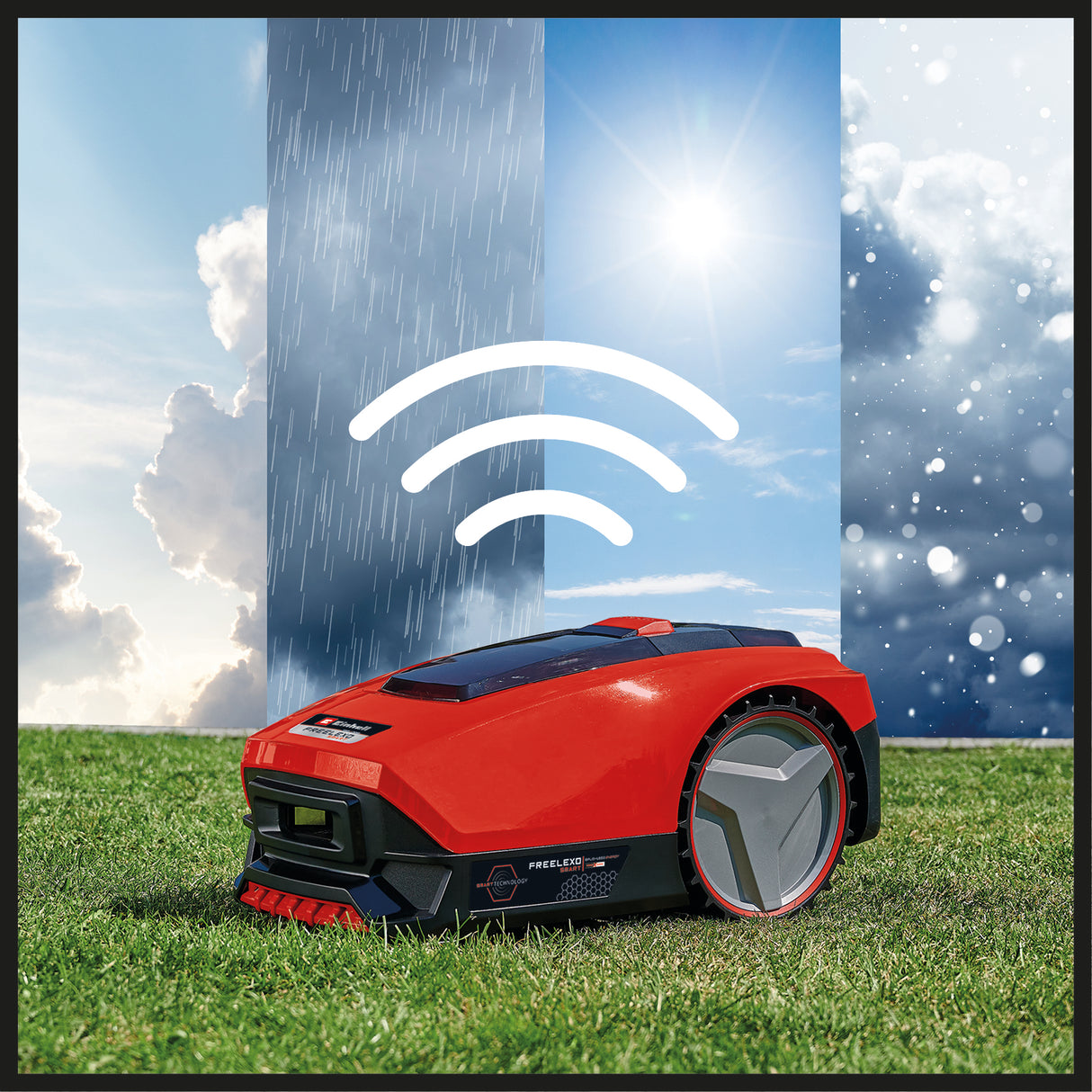Masina de tuns iarba robotizata Einhell FREELEXO SMART 750 Power X-Change, conectare inteligenta la retea, calcularea timpului de tundere in functie de vreme, pana la 750 m², mod a doua zona, incl. kit de instalare