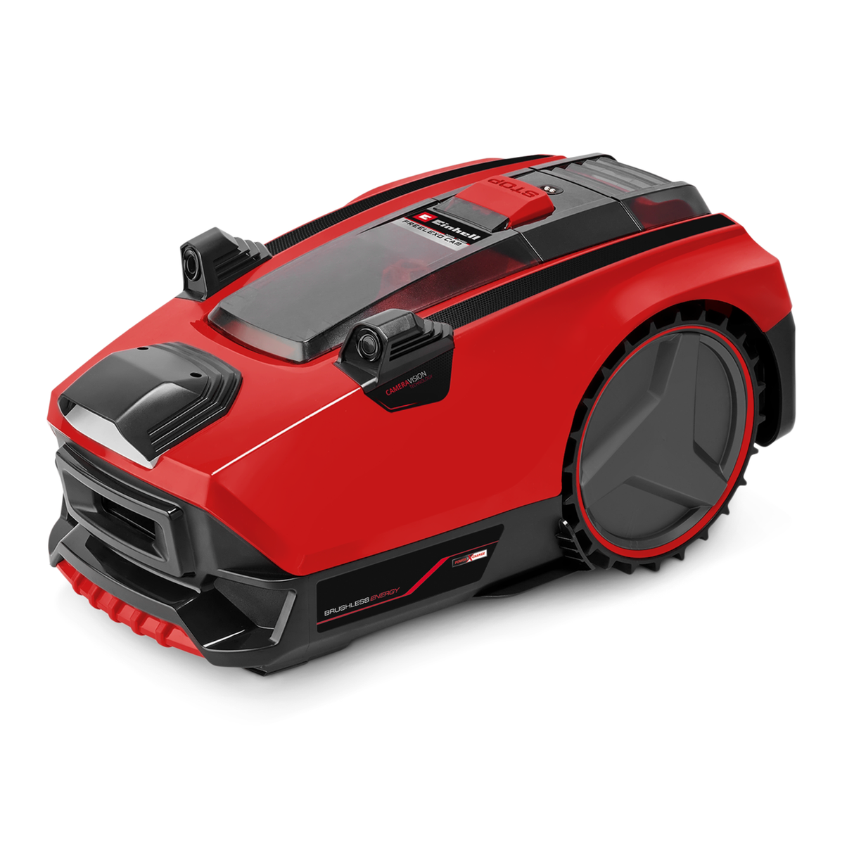 Masina de tuns iarba robotizata Einhell FREELEXO CAM 500 Power X-Change, Li-ion, 18V, camera care inlocuieste cablul de delimitare, pentru peluze de 500 m², panta de pana la 25%, latime de taiere 18 cm, protectie antifurt