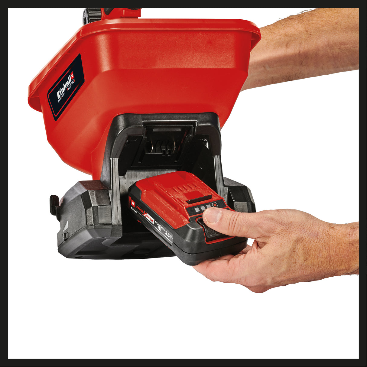 Distribuitor cereale/seminte Einhell GE-US 18 Li-Solo Power X-Change (litiu-ion, 3,3 l, control al vitezei in 6 trepte, 8 setari de volum de imprastiere, furnizat fara acumulator sau incarcator