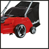 Scarificator electric cu ventilator Einhell GC-SA 1231/1 (230 V, pana la 300 m², 1200 W, sac de colectare de 28 l, rola cu lame pe rulmenti + rola cu ventilator, 3 adancimi de lucru, bara de ghidare pliabila