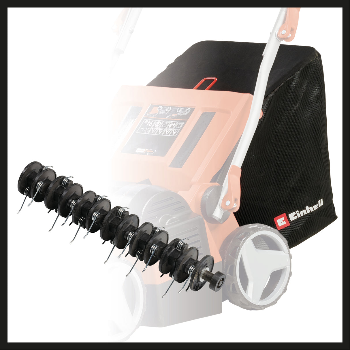 Scarificator/aerator pe acumulator Einhell GE-SC 36/35 Li-Solo Power X-Change (36 V, latime de lucru 35 cm, motor fara perii, rola cu 16 lame, sina de ghidare pliabila, fara acumulator