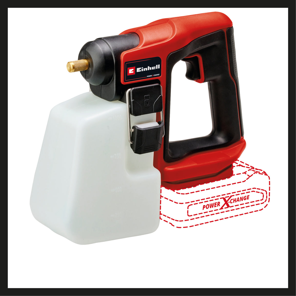 Pulverizator electric pe acumulator Einhell GE-WS 18/10 Li-Solo Power X-Change (18 V, pompa automata, rezervor de 1 litru cu scala, duza reglabila din alama, fara acumulator