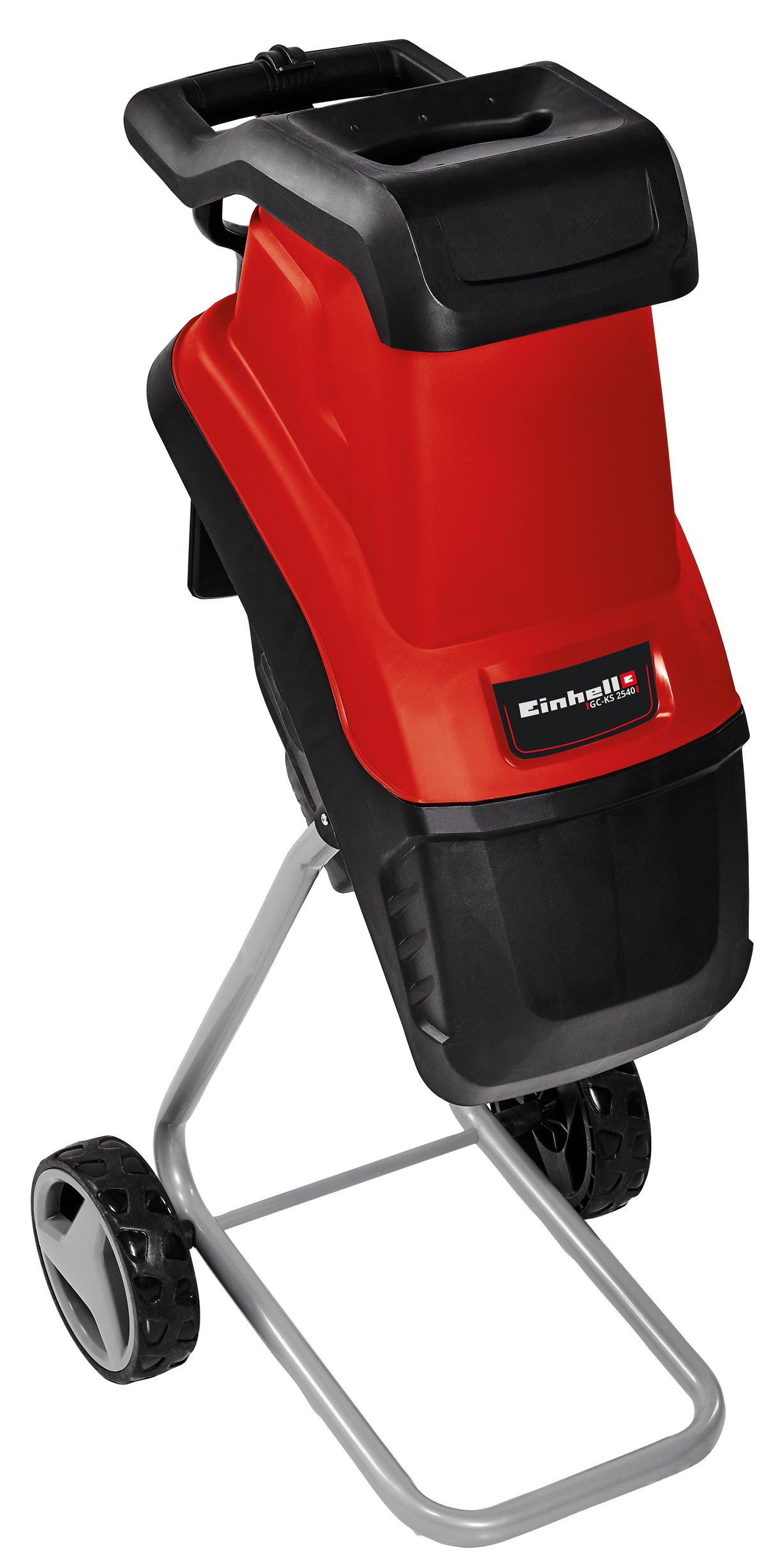 Tocator electric de crengi Einhell GC-KS 2540, 2 lame reversibile din otel special, deschidere mare a palniei, intrerupator de circuit al motorului, sac pentru resturi de la tocator, maner de transport, dispozitiv de scoatere a lemnului