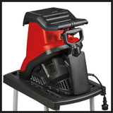 Tocator electric de crengi si resturi vegetale cu lame Einhell GC-KS 2540 CB, 2.500 W, grosime maxima a crengilor de 40 mm, 2 lame reversibile din otel, cutie de colectare de 55 L, maner de transport, compactor