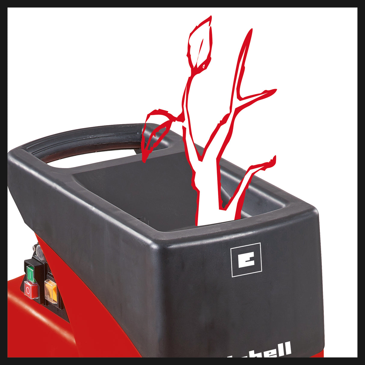 Tocator electric de crengi si resturi vegetale silentios Einhell GC-RS 2540, rola de taiere, comutator de directie, deschidere mare a buncarului, sasiu robust, inclusiv sac pentru deseuri de gradina