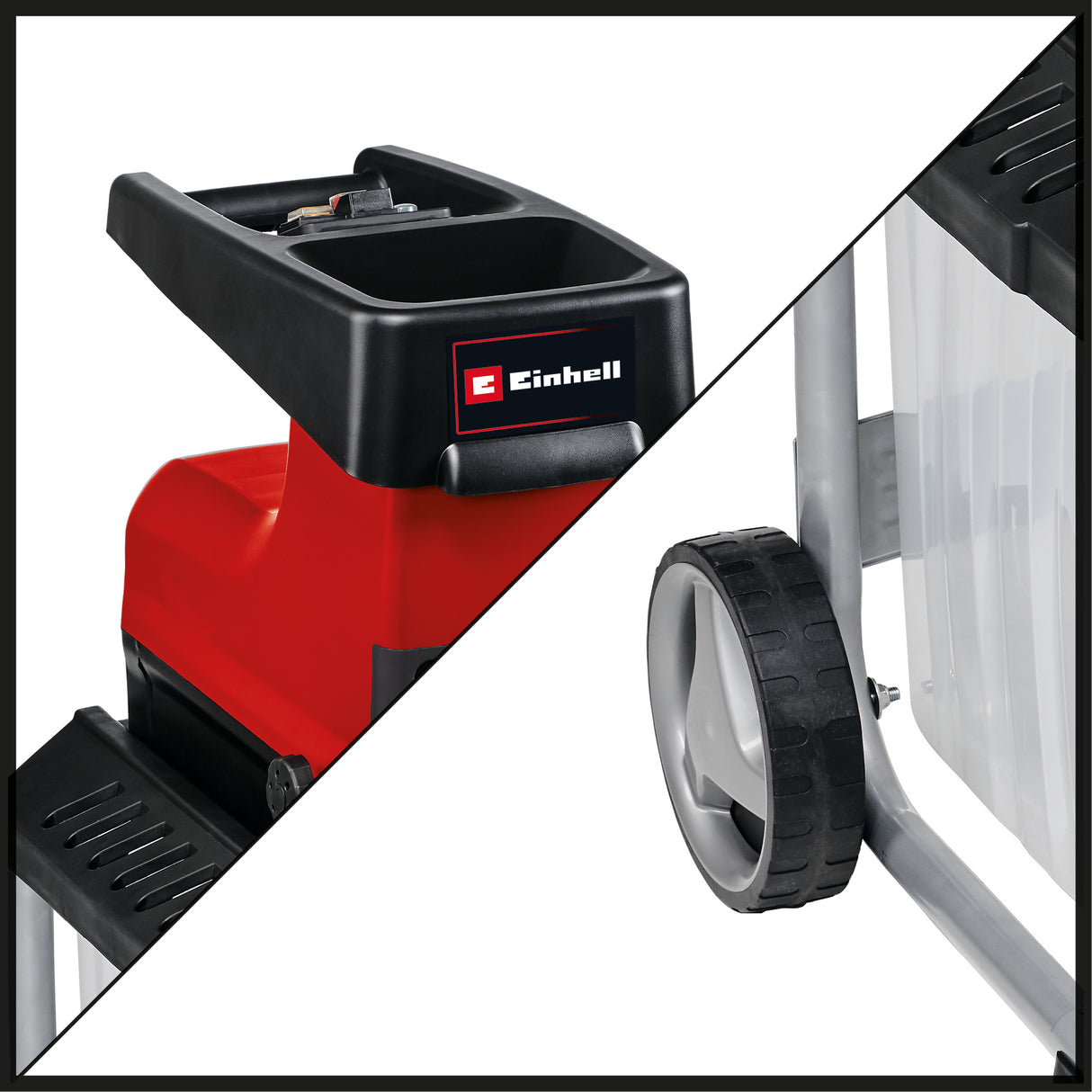 Tocator electric silentios Einhell GC-RS 60 CB, 2.800 W, tambur de taiere, deschidere mare a palniei, comutator de schimbare, cutie de colectare transparenta, comutator de siguranta integrat