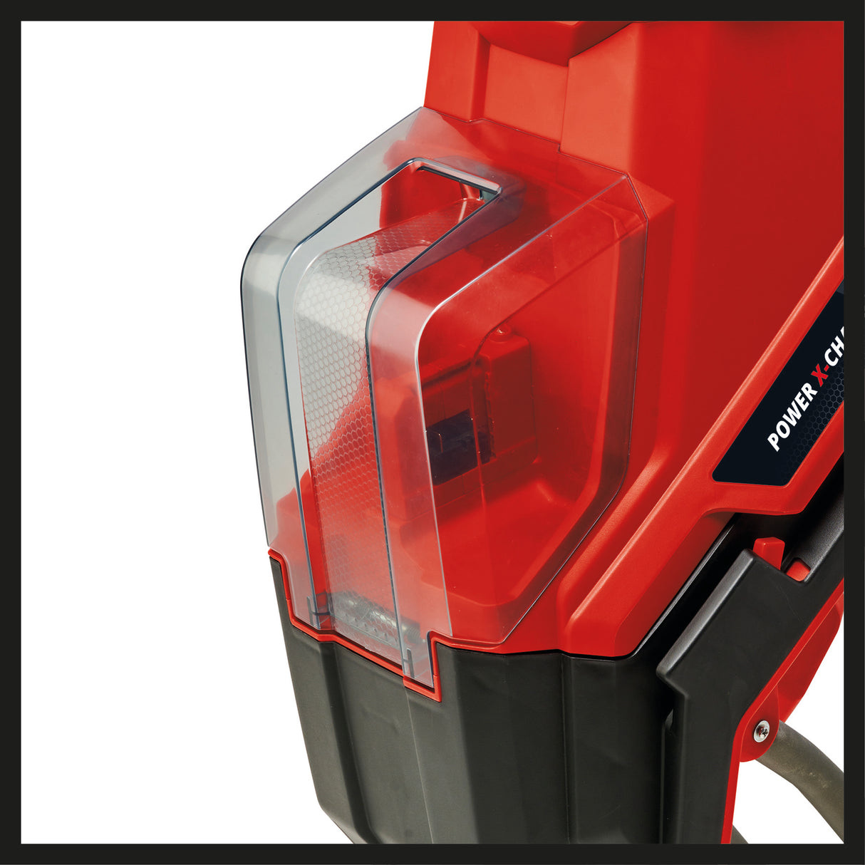 Tocator de crengi cu lame pe acumulator Einhell REDAXXO 36/25 Power X-Change 36 V, grosime maxima a crengii de 25 mm, 3 cutite reversibile din otel, sac de colectare de 55 l, maner de transport, impingator