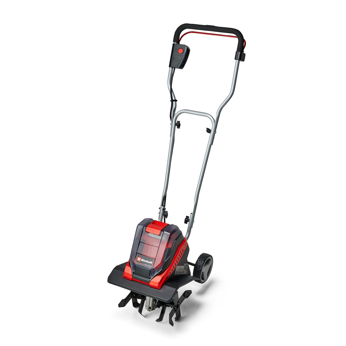 Motosapa electrica pe acumulator Einhell GE-CR 30 Li-Solo Power X-Change (acumulator litiu-ion 36V, comutator de siguranta in 2 puncte, maner lung rabatabil, roti de transport, furnizata fara acumulator sau incarcator