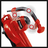 Aspirator electric pentru frunze Einhell GC-EL 3000 E (3.000 W, functie de aspirare/suflare, maner suplimentar reglabil, sac de colectare de 45 L, debit de aer de suflare 300 km/h, putere maxima de aspirare 840 m³/h