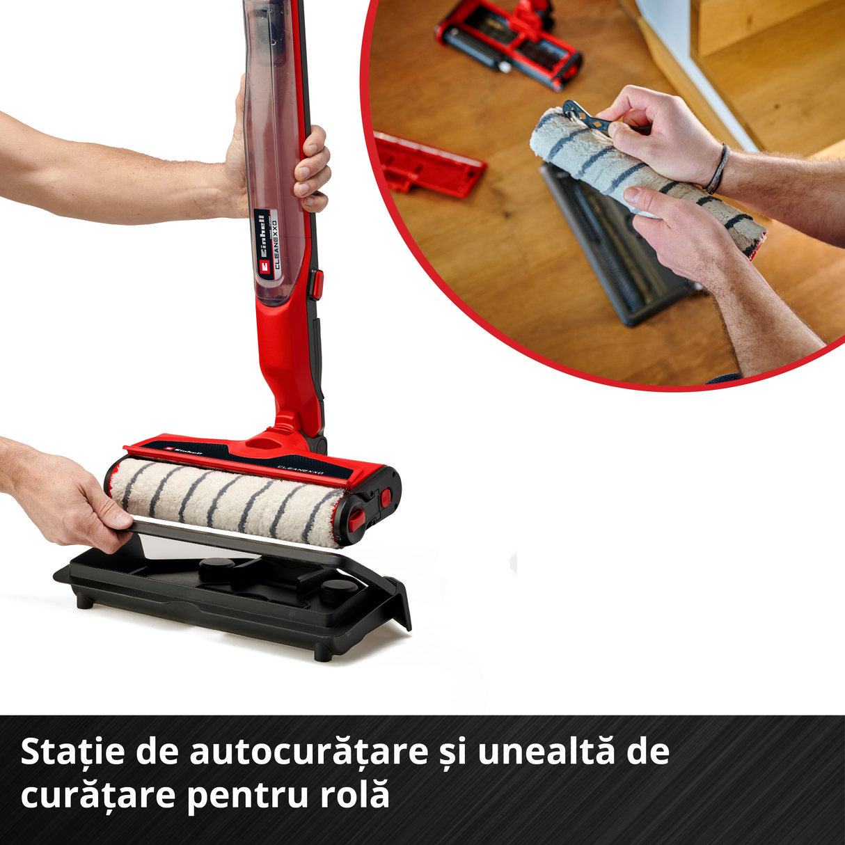 Masina de spalat podele dure pe acumulator Einhell CLEANEXXO Power X-Change (18 V, rola perie 290 mm, mod BOOST, functie de autocuratare, alimentare cu apa reglabila, fara acumulator