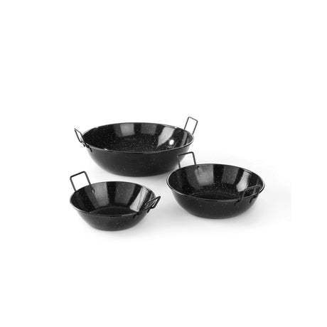 Tigaie adanca paella cu 2 manere, otel emailat, 24,5 cm diametru x 7 cm inaltime , Hendi, potrivita si pentru servire