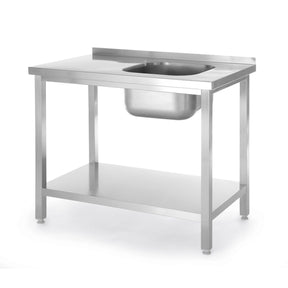 Spalator cu o cuva Budget Line cu chiuveta stanga, dimensiuni 1000 x 600 (H) 850 mm, cu raft, infiletat