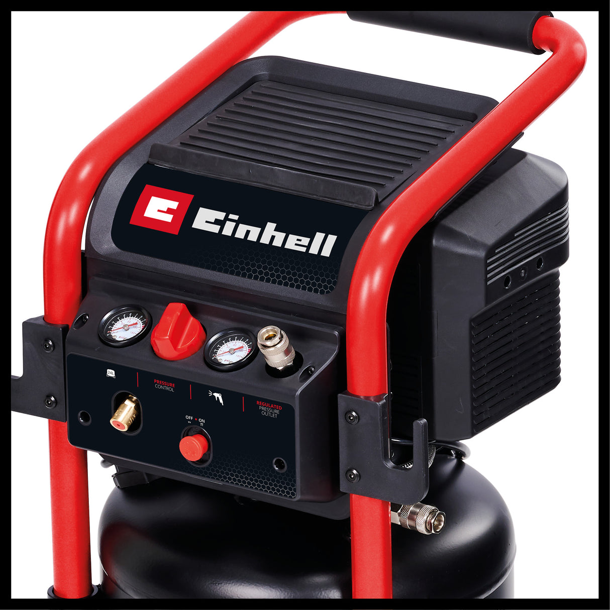 Compresor Einhell TE-AC 240/24 Silent, 1.500 W, max. 10 bar, rezervor de 24 l, fara ulei, capacitate de aspirare 240 l/m, compresor silentios de 70 dB, 2 manometre, reductor de presiune