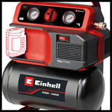 Compresor pe acumulator Einhell TE-AC 18/75 Li OF-Solo Power X-Change (18 V, max. 8 bar, rezervor de 5 L, capacitate admisie 75 L/min, 2x manometre, fara ulei, fara acumulator