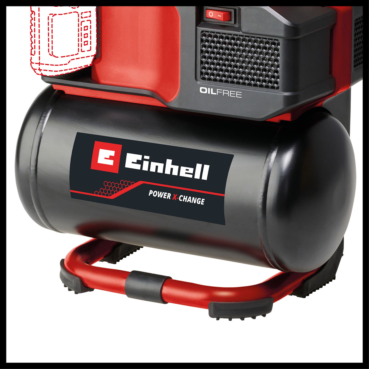 Compresor pe acumulator Einhell TE-AC 18/75 Li OF-Solo Power X-Change (18 V, max. 8 bar, rezervor de 5 L, capacitate admisie 75 L/min, 2x manometre, fara ulei, fara acumulator