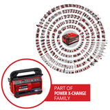 Compresor pe acumulator Einhell PRESSITO 18/25 Power X-Change (18 V, max. 11 bar, incl. set de 3 adaptoare, incl. furtun de inalta presiune de 71 cm si furtun de joasa presiune de 1,6 m, fara acumulator