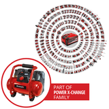 Compresor pe acumulator Einhell TE-AC 36/6/8 Li OF set power X-Change (2x18V, litiu-ion, max. 8 bar, rezervor de 6 litri, pompa fara ulei, incl. accesorii, fara acumulator sau incarcator