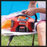 Compresor pe acumulator Einhell PRESSITO Power X-Change, 18 V, max. 11 bar, lungime furtun 31 cm, inclusiv set adaptor 3 piese, fara acumulator