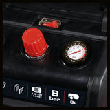 Compresor Einhell TC-AC 190/6/8 OF Set, 1200 W, max. 8 bar, rezervor de 6 L, capacitate de admisie 190 L/m, turatie motor 18000 rpm, regulator de presiune, manometru, fara ulei