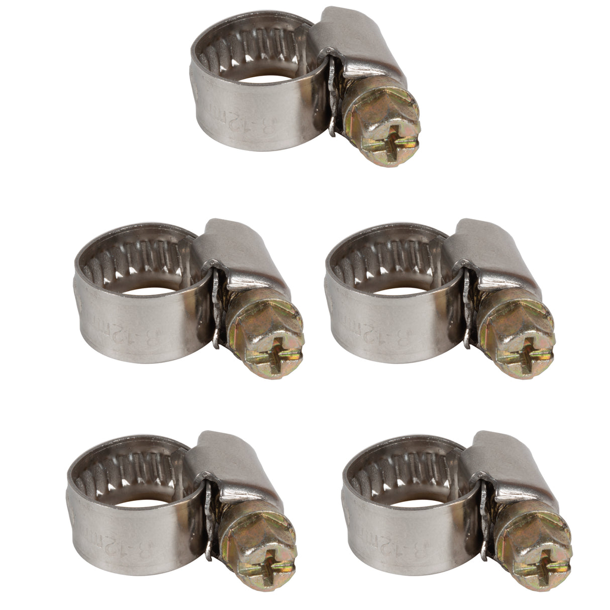 Set de cleme original Einhell (accesorii pentru compresor, cleme pentru furtunuri de aer comprimat, gama de dimensiuni Ø 8 - 12 mm, 5x cleme)