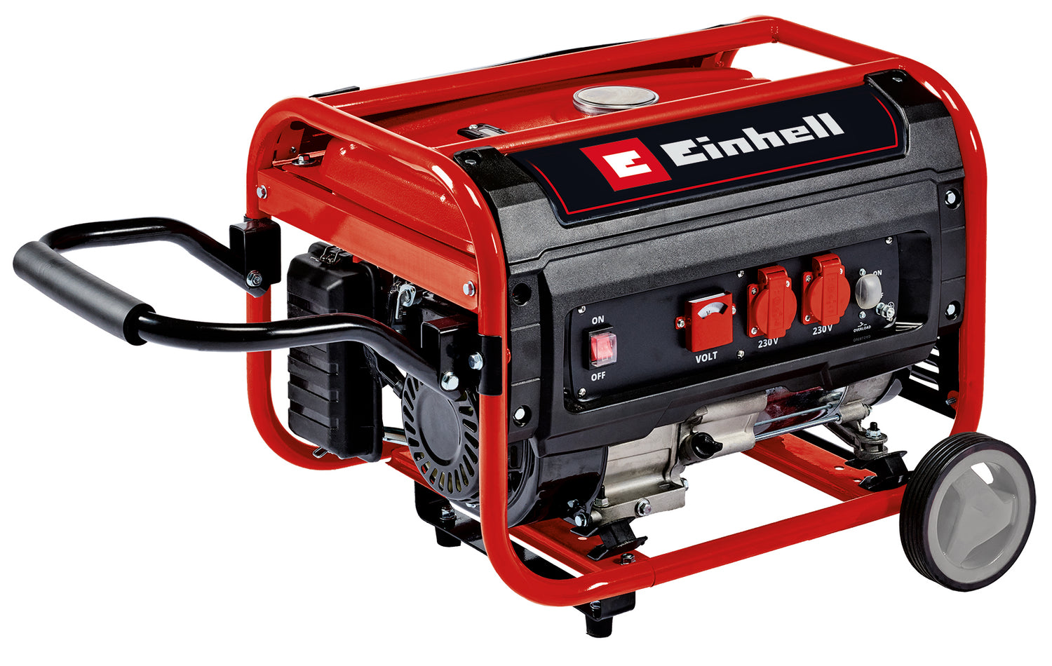 Generator de curent Einhell, benzina TC-PG 35/E5, pana la max. 3.100 W, motor in 4 timpi cu emisii reduse, 2 prize de 230 V, rezervor de 15 l, functie AVR, comutator de suprasarcina, intrerupator pentru nivel scazut de ulei