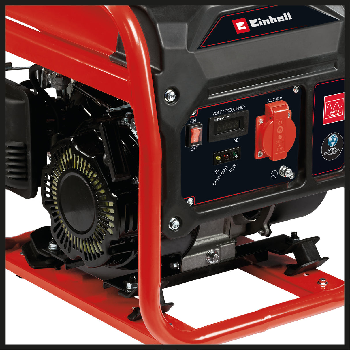 Einhell TC-IG 1100 generátor, benzin, 1000 W, inverteres technológia, nagy teljesítményű 4 ütemű motor, alacsony károsanyag-kibocsátás, 1 230 V-os aljzat, túlterheléskapcsoló, szállítókeret