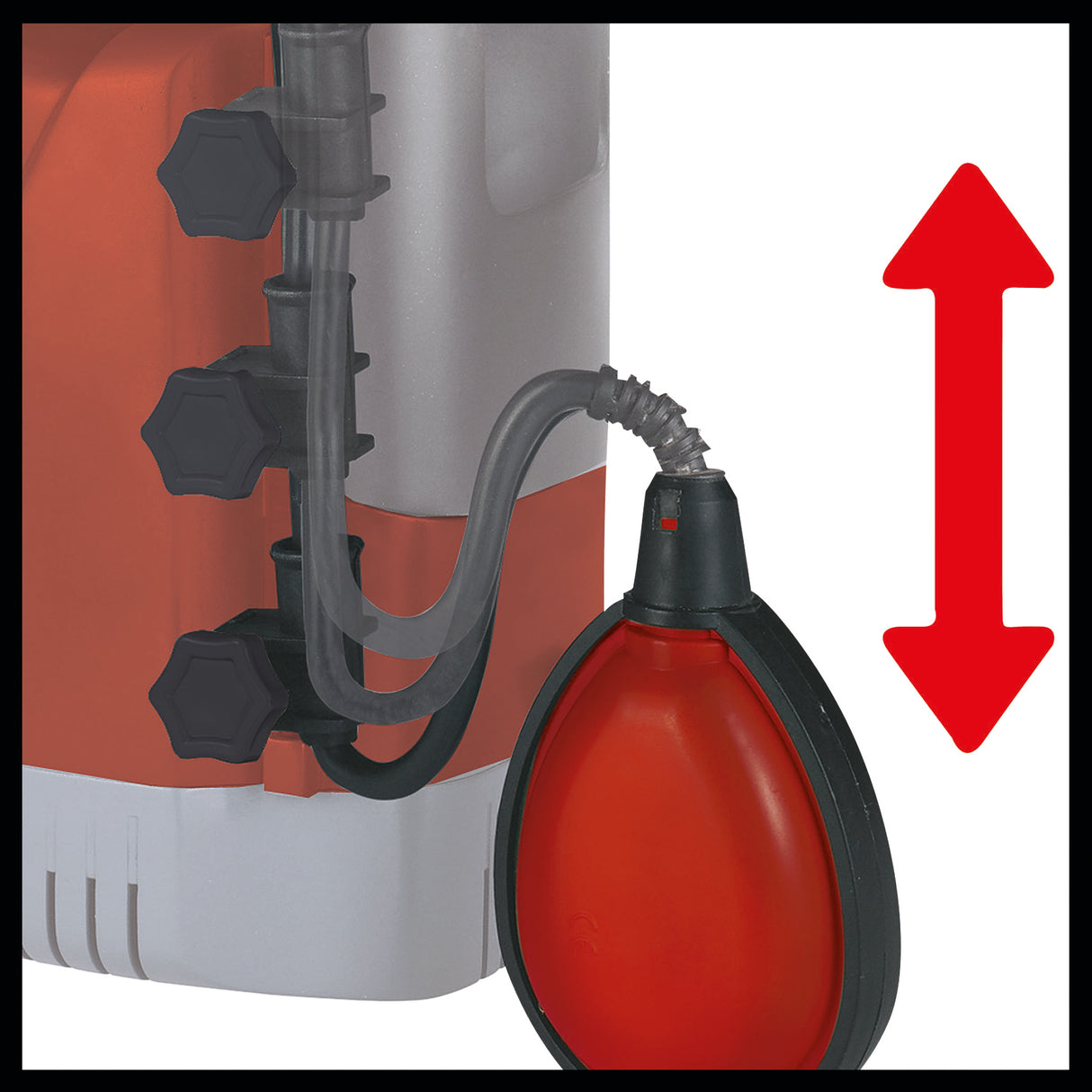 Pompa sumersibila Einhell GE-SP 3546 RB, 350 W, dimensiune maxima a corpului strain 2,5 mm, debit maxim 4,6 L/h, inaltime maxima de refulare 11 m, plutitor cu intrerupator reglabil continuu, carcasa din plastic a pompei