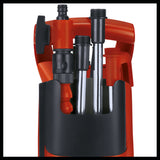 Pompa sumersibila Einhell GE-SP 3546 RB, 350 W, dimensiune maxima a corpului strain 2,5 mm, debit maxim 4,6 L/h, inaltime maxima de refulare 11 m, plutitor cu intrerupator reglabil continuu, carcasa din plastic a pompei