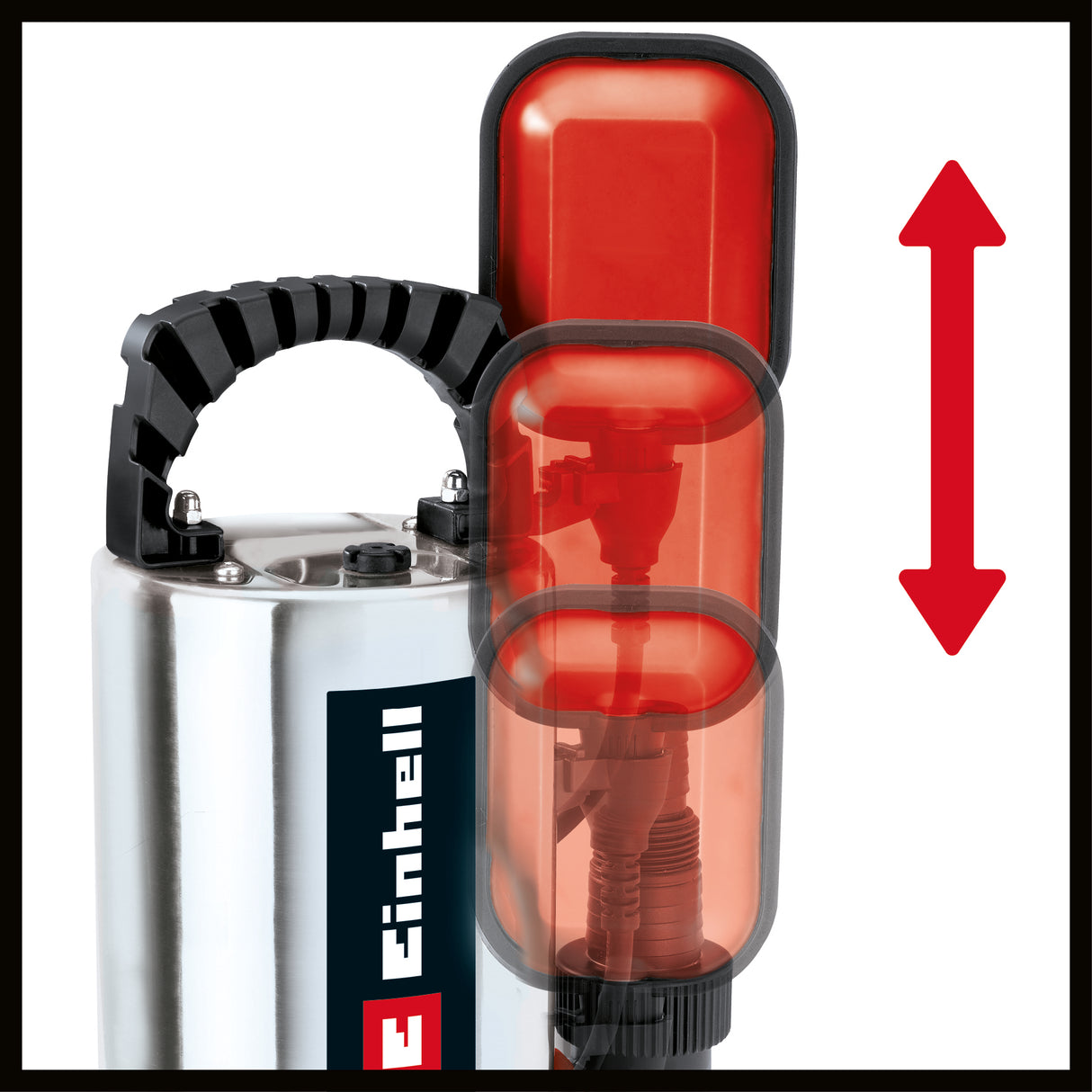Pompa pentru apa murdara Einhell GC-DP 6315 N, 630 W, Ø15 mm particule straine, capacitate de debit 17.000 L/h, plutitor, maner de transport, infasurare cablu intern