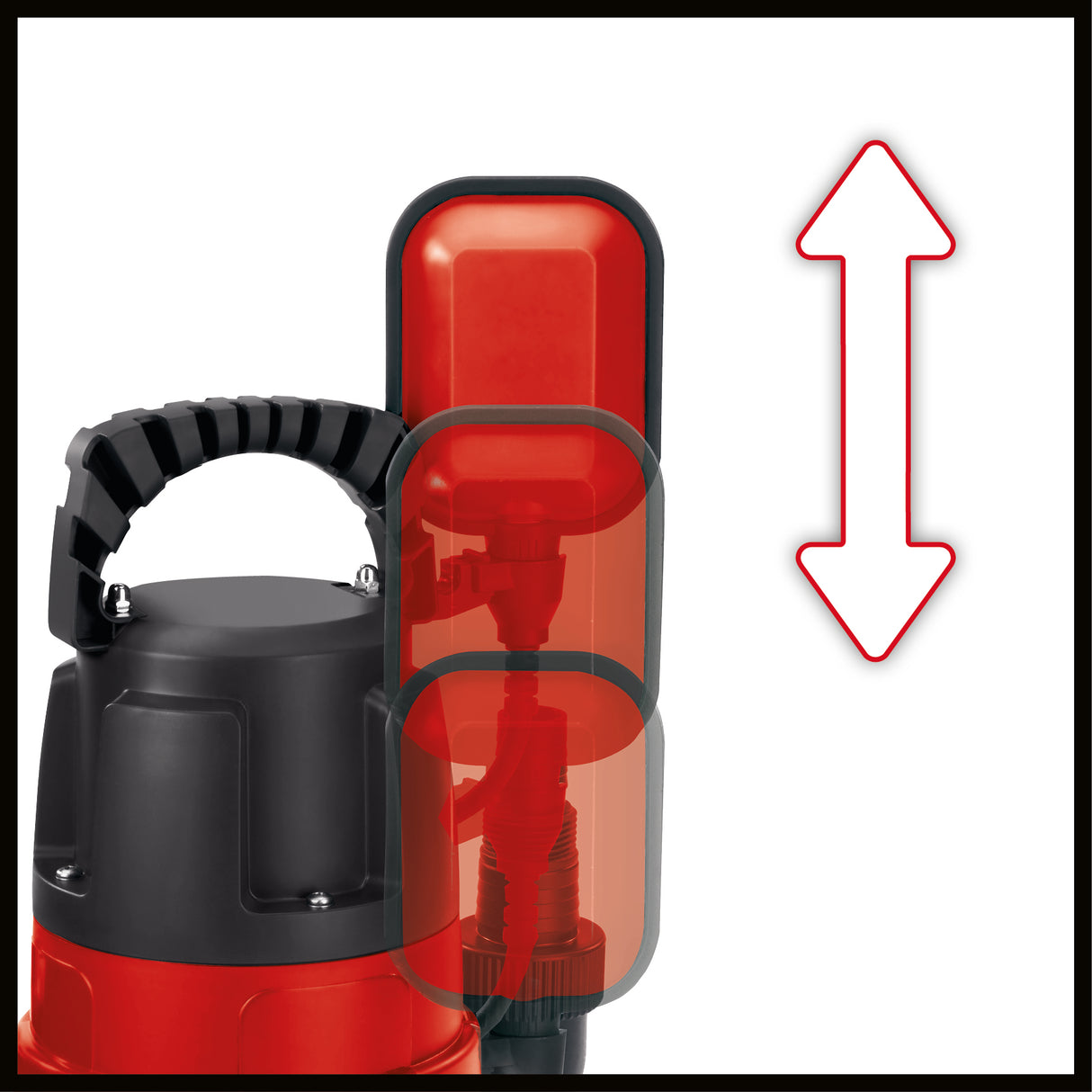 Einhell GC-DP 7835 szennyvízszivattyú (780W, Ø35 mm idegen részecskék, áramlási kapacitás 15.700 L/h, úszó, hordozófogantyú, kábelkötegelő, univerzális csatlakozó)