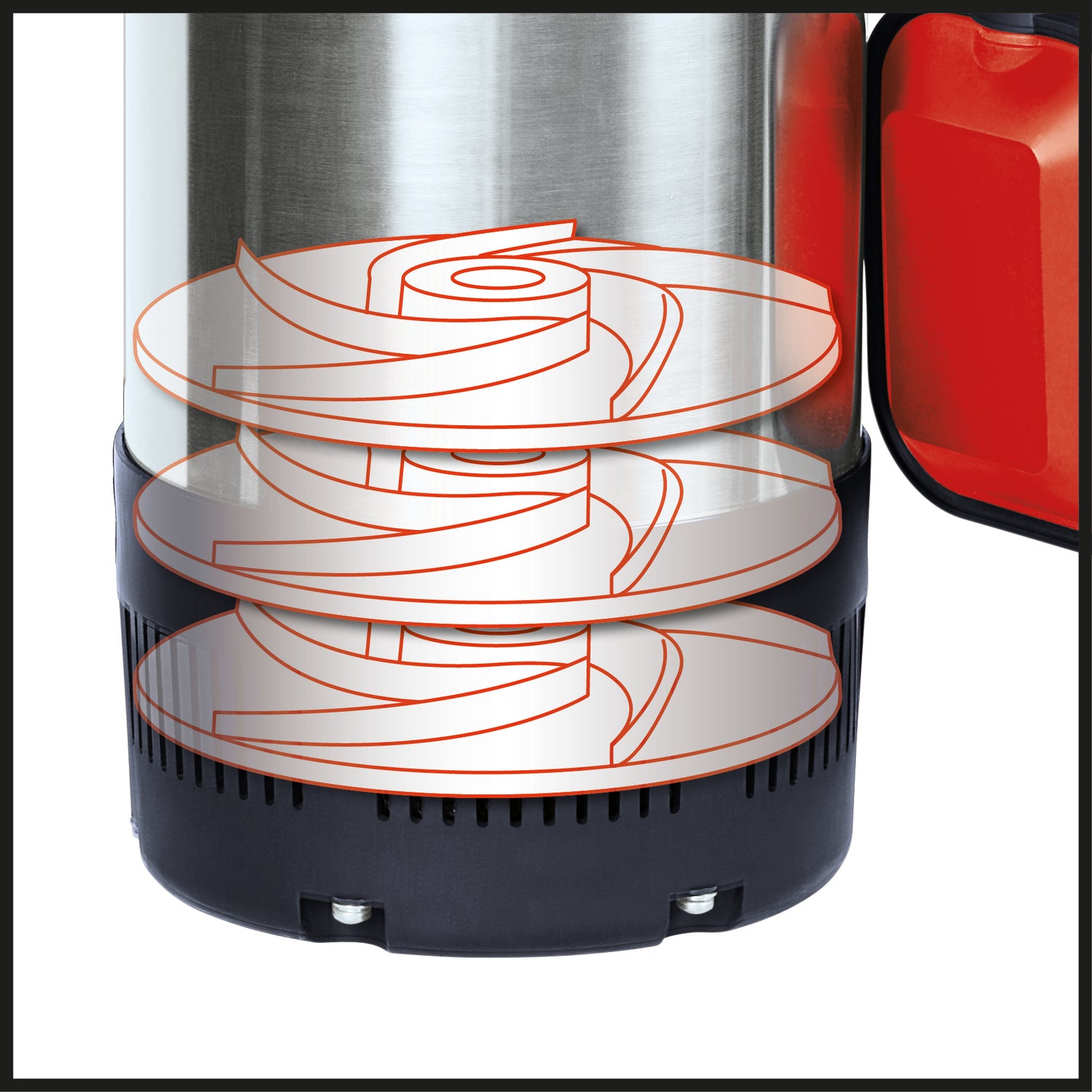 Pompa submersibila de presiune Einhell GC-PP 900 N, 900 W, debit maxim 6.000 l/h, adancime maxima de imersie 7 m, carcasa din otel inoxidabil, plutitor