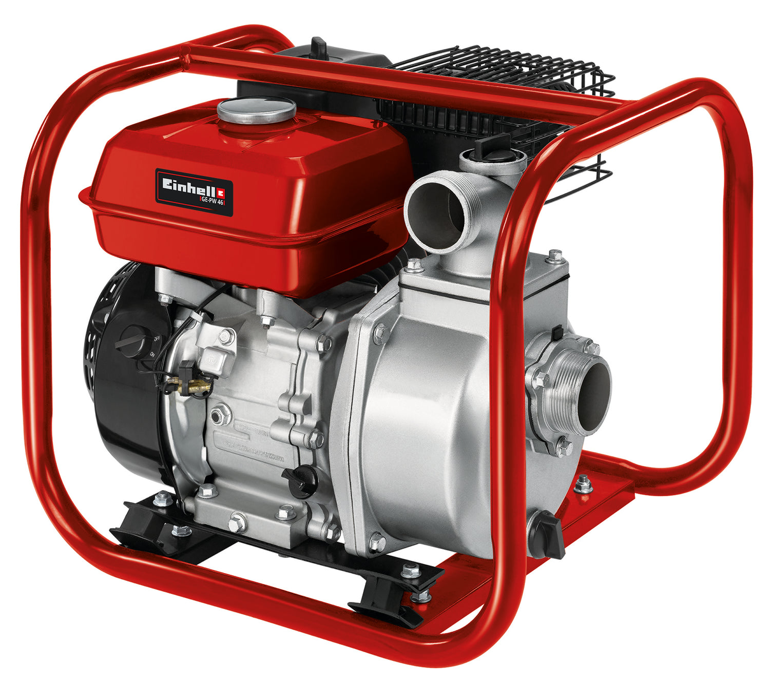 Pompa de apa pe benzina Einhell GE-PW 46, 4,6 kW, motor in 4 timpi, debit maxim 23.000 l/h, rezervor de 3,6 l, protectie la nivel scazut de ulei, incl. adaptor furtun/filet exterior