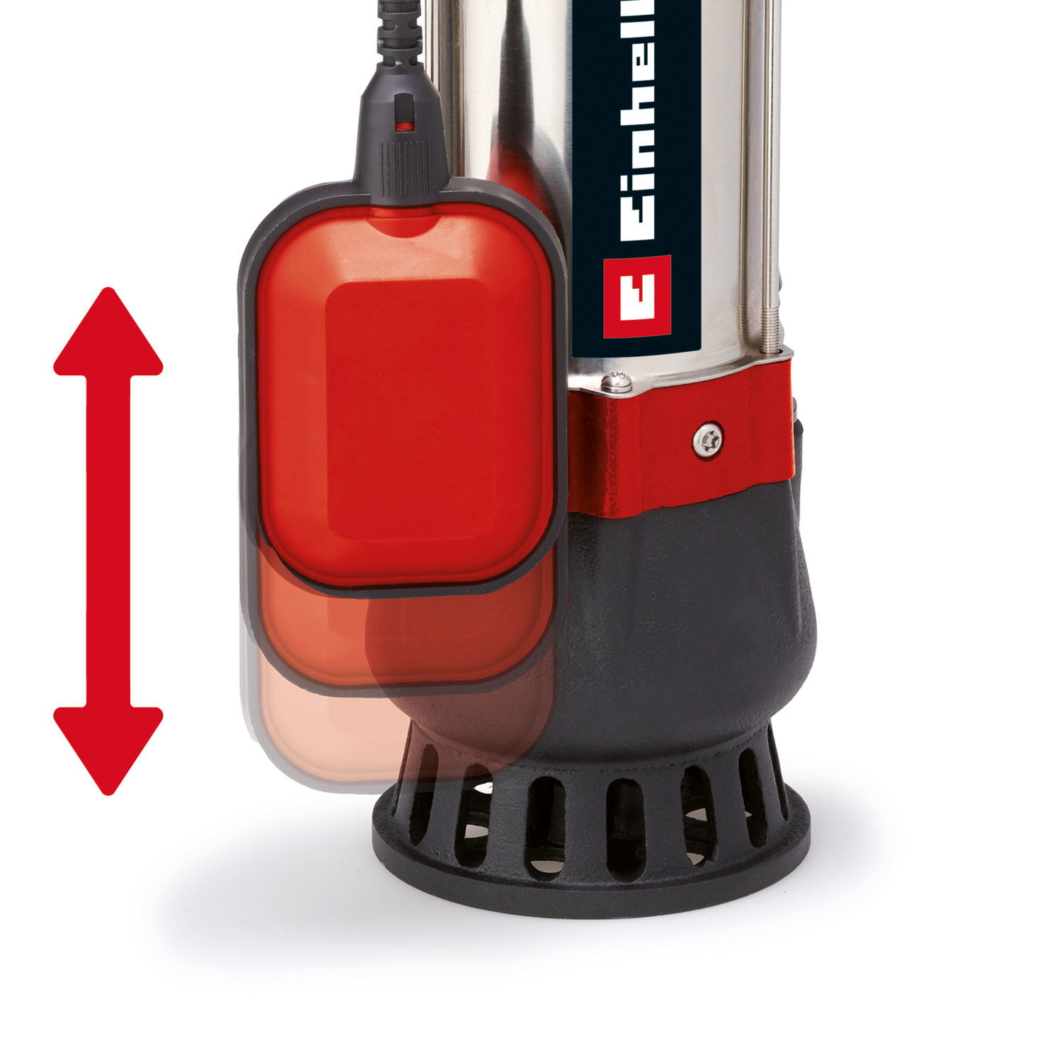 Pompa pentru apa murdara Einhell GC-DP 5010 G, 500 W, 12000 l/h, inaltime maxima de refulare 8 m, racord de 42 mm, plutitor reglabil continuu pe inaltime, carcasa din otel inoxidabil