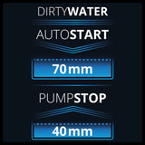 Einhell GE-DP 6935 A ECO szennyvízszivattyú, 690 W, max. 17500 l/h, idegen test mérete akár 35 mm, vízérzékelő 3 automatikus indítási magassággal, folyamatos üzemmód, univerzális csatlakozóval