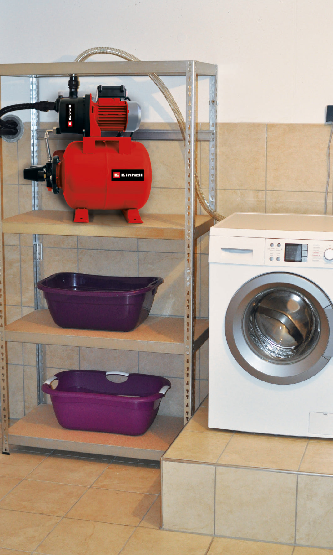 Einhell GC-WW 6538 vízpumpa (650 W, nyomás 3,6 bar, áramlási sebesség 3800 l/h, beépített nyomáskapcsoló, nyomásmérő, 20 l-es tartály)