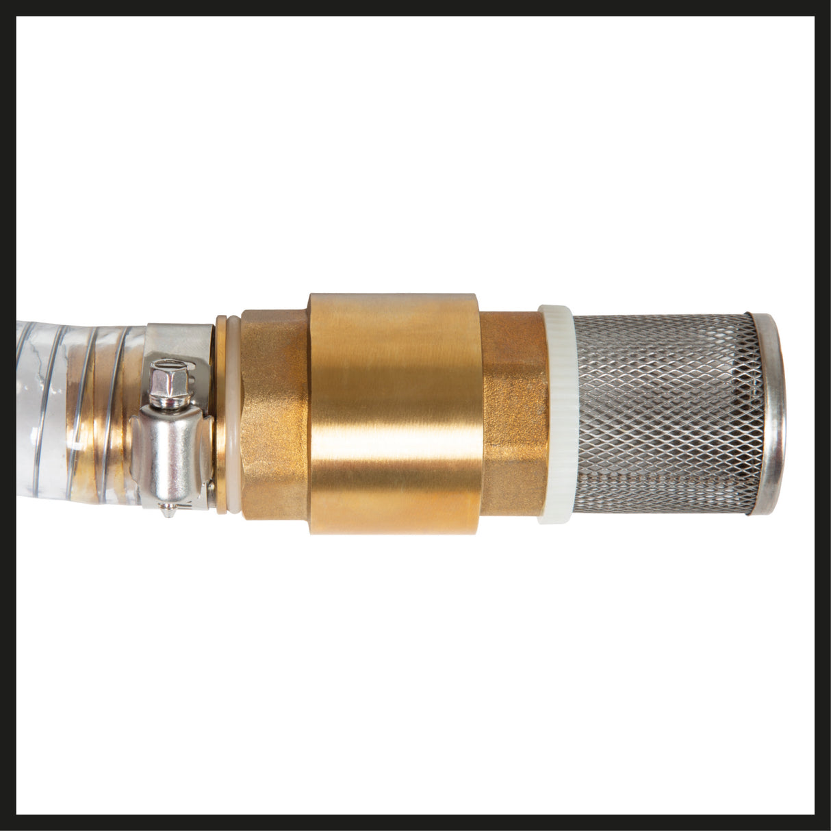 Eredeti Einhell szívótömlő 7 m, szivattyú tartozékok, 4 m hosszú, sárgaréz csatlakozó 42 mm 1 1/4 hüvelykes belső menettel, acéldróttal erősített tömlő