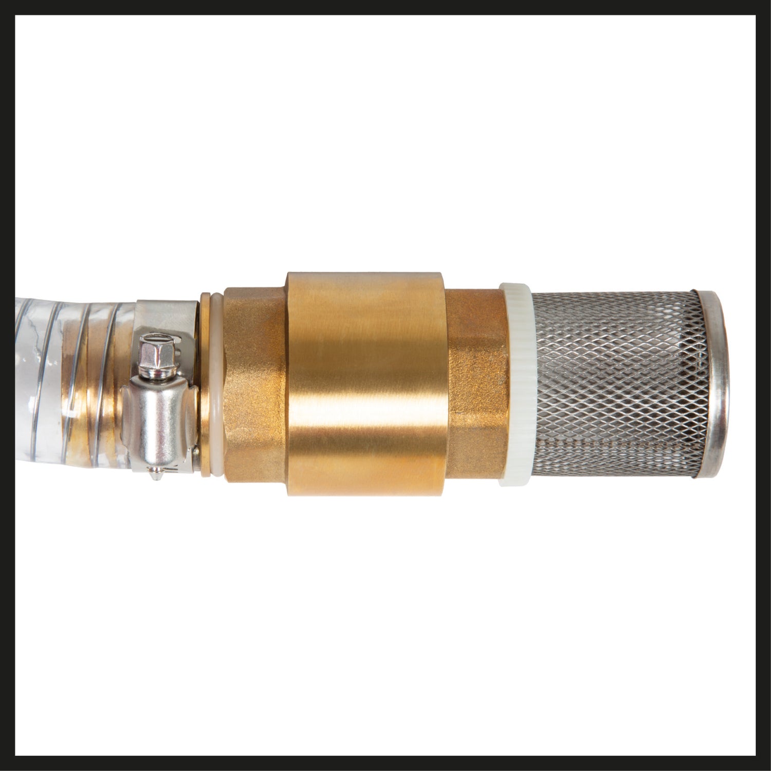 Eredeti Einhell szívótömlő 7 m, szivattyú tartozékok, 4 m hosszú, sárgaréz csatlakozó 42 mm 1 1/4 hüvelykes belső menettel, acéldróttal erősített tömlő