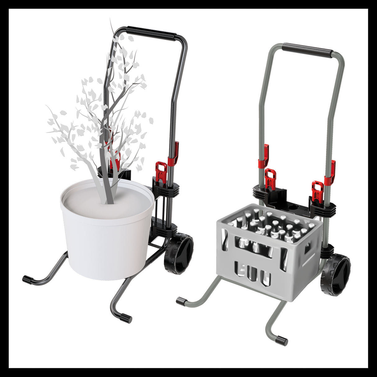 Carucior original Einhell pentru furtun si transport (accesorii pentru rola de furtun fara cablu GE-HR 18/30 Li si GE-HR 18/30 WH Li, incl. sac pentru deseuri de gradina, tarus pentru sol)