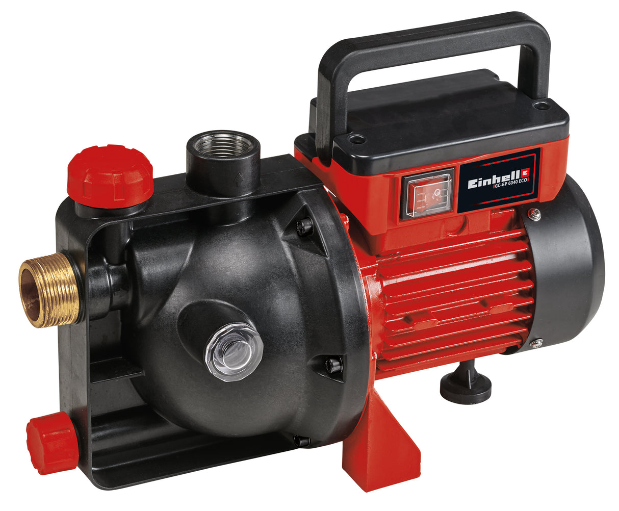 Pompa de gradina Einhell GC-GP 6040 ECO, 600W, indicator nivel apa, maner pliabil, orificiu de umplere/scurgere apa, intrerupator pornit/oprit, protectie la inghet, termostat