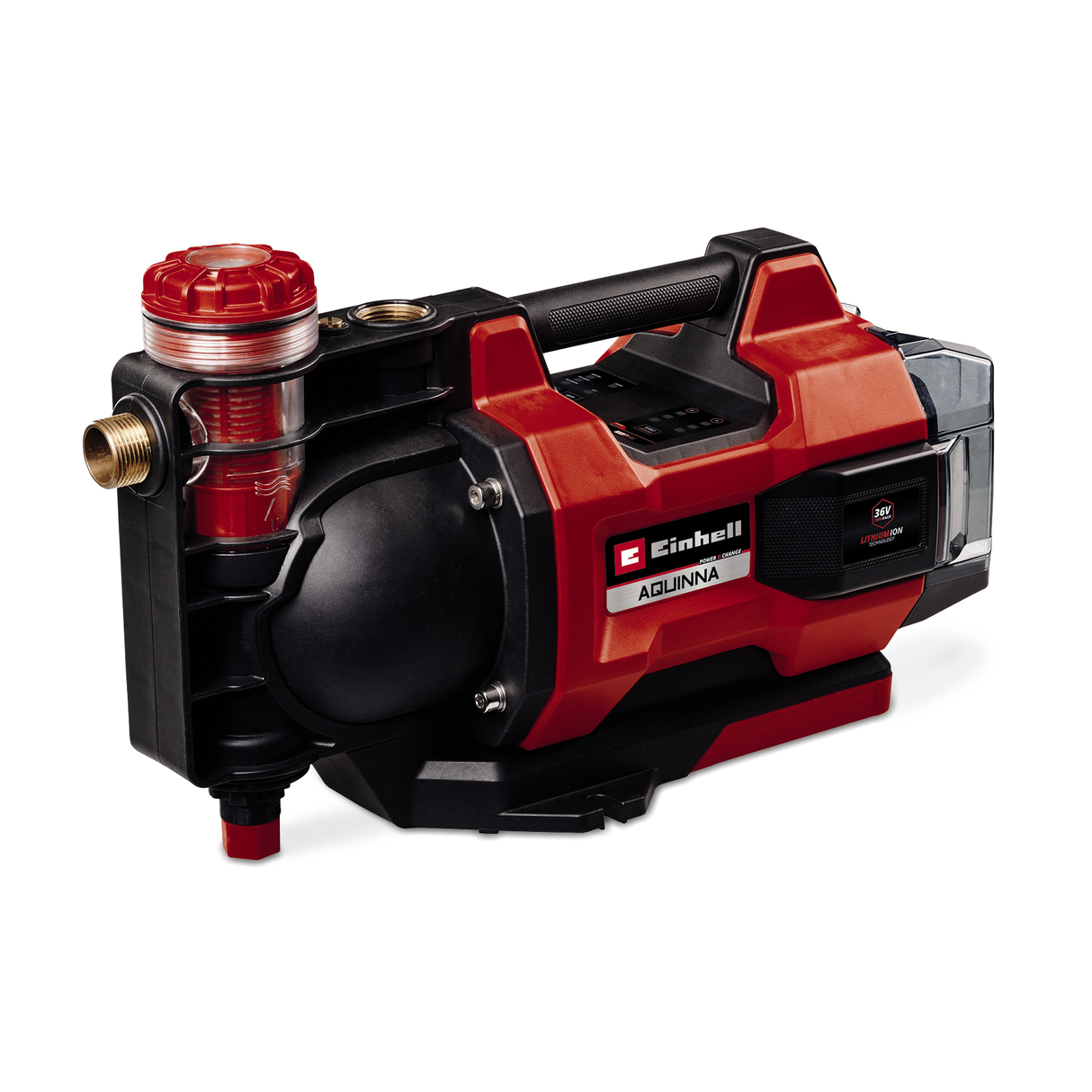 Pompa de gradina automata pe acumulator Einhell AQUINNA 36/38 F LED AUTOMATIC Power X-Change, 36 V, max. 3800 l/h, inaltime de livrare max. 37 m, functie automata, ECO/BOOST, prefiltru, fara acumulator