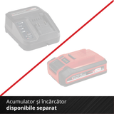 Pompa de gradina pe acumulator Einhell AQUINNA 18/30 F LED Power X-Change (18 V, debit max. 3.000 l/h, 2 sloturi pentru baterii, timp de functionare dublu, moduri ECO/BOOST, prefiltru, fara acumulator