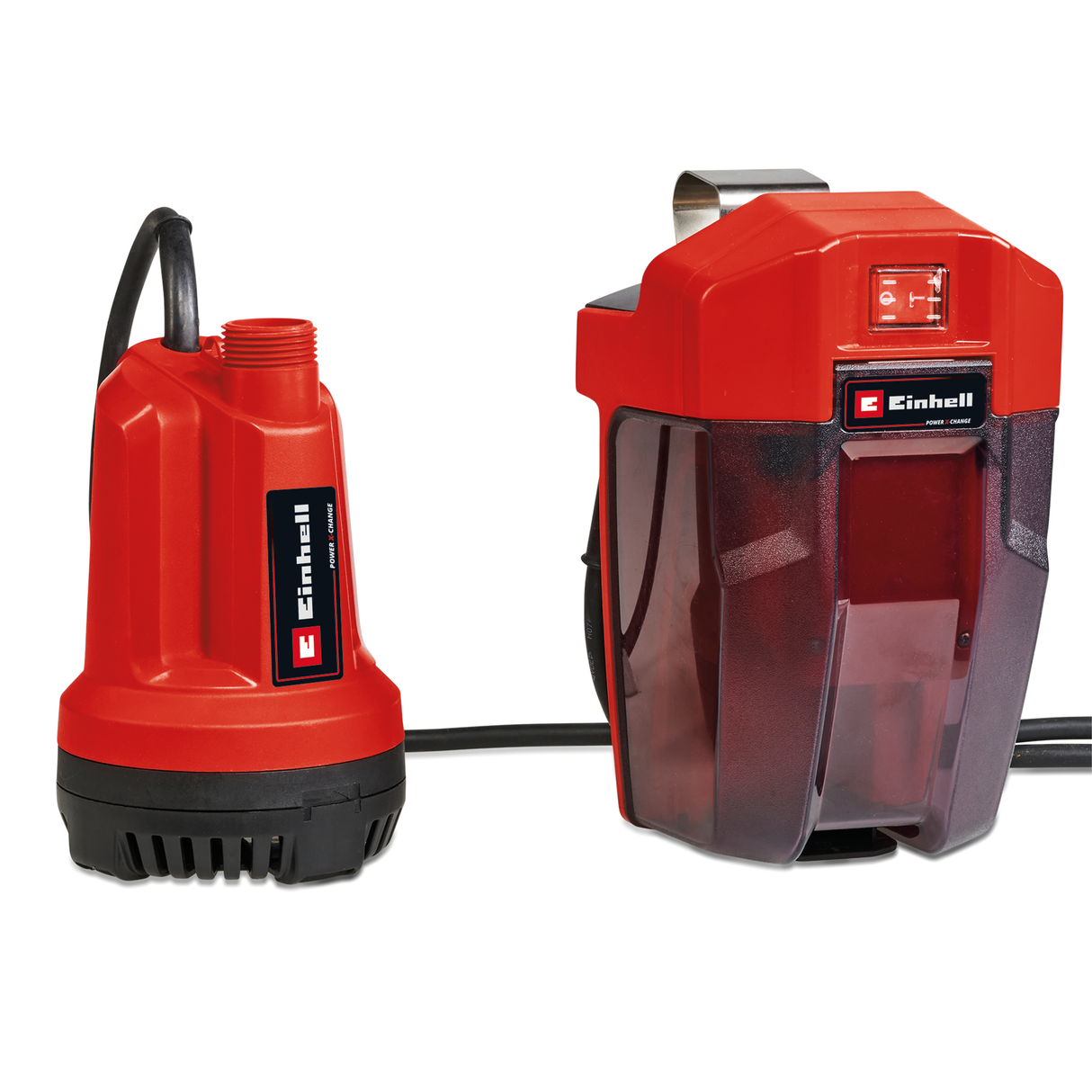 Pompa de apa curata pe acumulator Einhell GE-SP 18 Li-Solo Power X-Change (Li-ion, 18 V, inaltime maxima de pana la 8 m, max. 5.000 L/h, cablu de conectare de 5 m, fara acumulator sau incarcator
