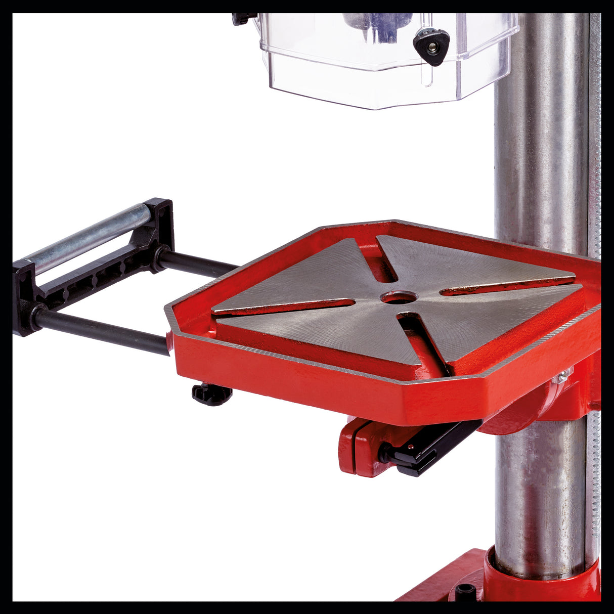 Masina de gaurit cu coloana Einhell TE-BD 750 E, 750 W, 450 - 2500 rpm, motor cu inductie, control infinit al vitezei, mandrina cu schimbare rapida pentru burghie de la 1 mm la 16 mm, mandrina MK2, opritor de adancime