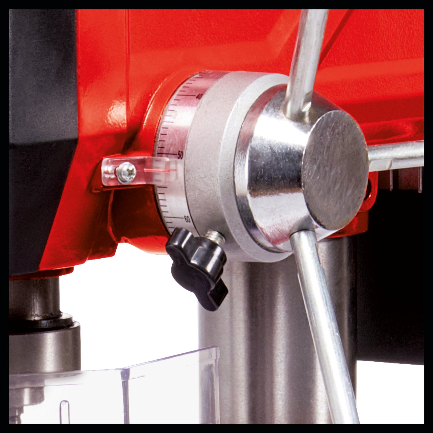 Masina de gaurit cu coloana Einhell TE-BD 750 E, 750 W, 450 - 2500 rpm, motor cu inductie, control infinit al vitezei, mandrina cu schimbare rapida pentru burghie de la 1 mm la 16 mm, mandrina MK2, opritor de adancime