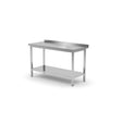 Masa de lucru inox, pentru perete, cu polita, 1200x700x850(h) mm