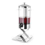 Dispenser profesional pentru suc 5 litri, sistem racire cu cuburi gheata, corp inox, cuva policarbonat, robinet anti-picurare, Hendi, 28x22x(H)51 cm